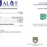 Smarald 0,86 ct., Zambia, ALGT Antwerp