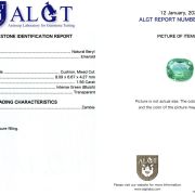 Smarald 1,56 ct., Zambia, ALGT Antwerp