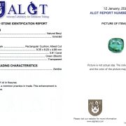 Smarald 2,91 ct., Zambia, ALGT Antwerp