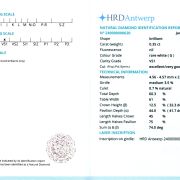 Diamant natural 0,35 ct., G, VS1, certificare HRD Antwerp