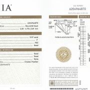 Diamant natural 0,37 ct., F, VS2, certificare GIA