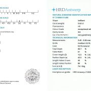 Diamant natural 0,62 ct., E, SI2, certificat HRD Antwerp