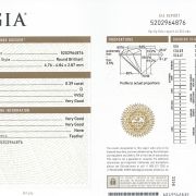 Diamant natural 0,39 ct., D, VVS2, certificare GIA