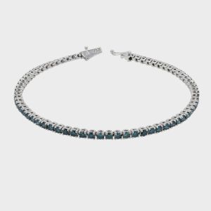 Bratara din aur alb 18k, 7,31 grame, diamante albastre