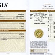 Diamant natural 0,70 ct., G, VVS2, GIA 7436926640