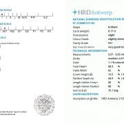 Diamant 0,17 ct., I, VS1, certificat HRD Antwerp