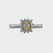 Inel din aur alb 18k cu diamante, 2,54 grame