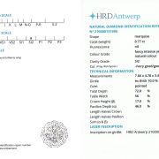 Diamant 0,77 ct., Fancy Intense Yellowish Brown, SI2, certificare HRD Antwerp
