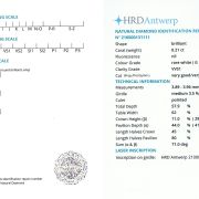 Diamant natural 0,21 ct., G, VVS1, certificare HRD Antwerp