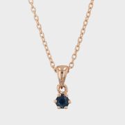 Lant cu pandantiv, aur roz 18k cu safir