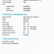 Diamant natural 0,74 ct., I, SI2, certificare HRD Antwerp