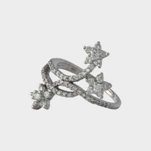 Inel cu diamante din aur alb 18k, 4,23 grame