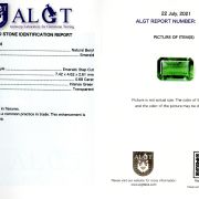 Smarald 0,68 ct., certificare ALGT Antwerp