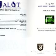 Smarald 0,69 ct., Fine Color Quality, ALGT Antwerp