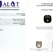 Verdelit 8,10 ct., neincalzit, ALGT Antwerp