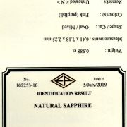 Safir 0,988 ct., Myanmar(Burma), neincalzit, EGL Japan