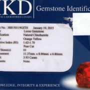 Clinohumit 3,93 ct., certificare HKD GL Canada