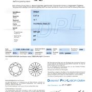 Diamant natural 0,47 ct., E, VS1, certificare DPL Germania TM 407
