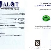 Smarald 0,86 ct., Zambia, Fine Color Quality, ALGT Antwerp