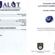 Safir 1,43 ct., Sri Lanka, neincalzit, ALGT Antwerp