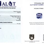 Safir 1,82 ct., Sri Lanka, neincalzit, certificare ALGT Antwerp