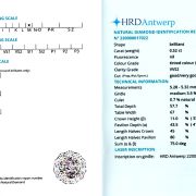Diamant natural 0,52 ct., M, VVS2, certificare HRD Antwerp