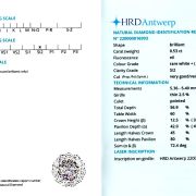 Diamant natural 0,53 ct., F, SI2, certificare HRD Antwerp