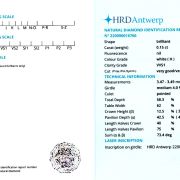 Diamant 0,15 ct., H, VVS1, certificare HRD Antwerp