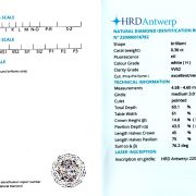 Diamant natural 0,36 ct., H, VVS2, EXC, certificare HRD Antwerp