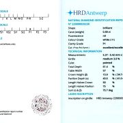 Diamant natural 0,58 ct., H, P1, certificare HRD Antwerp