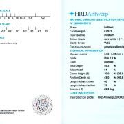 Diamant 0,09 ct., F, VVS2, certificare HRD Antwerp