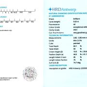 Diamant natural 0,22 ct., D, VVS1, certificare HRD Antwerp