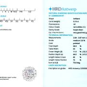 Diamant natural 0,10 ct., G, LC, certificare HRD Antwerp