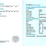 Diamant natural 0,38 ct., F, SI2, certificare HRD Antwerp