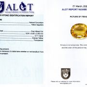 Safir 0,71 ct., certificare ALGT Antwerp