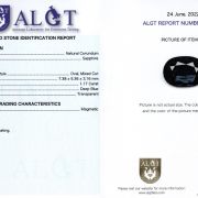 Safir 1,17 ct., neincalzit, ALGT Antwerp