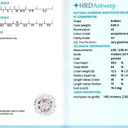 Diamant natural 0,09 carate, D, SI1, certificare HRD Antwerp