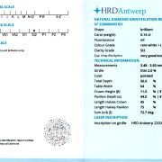 Diamant 0,14 ct., F, SI2, certificare HRD Antwerp