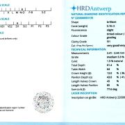 Diamant 0,16 ct., N-O, SI1, certificare HRD Antwerp