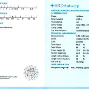 Diamant natural 0,19 ct., F, SI1, certificare HRD Antwerp