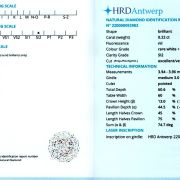 Diamant natural 0,22 ct., F, SI2, certificare HRD Antwerp