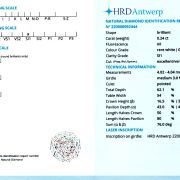 Diamant natural 0,24 ct., G, SI1, HRD Antwerp