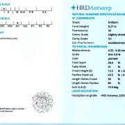 Diamant natural 0,27 ct., J, SI1, certificare HRD Antwerp