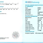 Diamant 0,28 ct., E, VVS2, HRD Antwerp