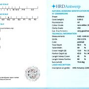 Diamant natural 0,30 ct., G, VS2, certificare HRD Antwerp
