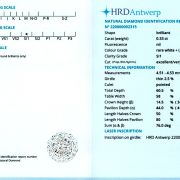 Diamant natural 0,33 ct., F, SI1, certificare HRD Antwerp