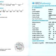 Diamant natural 0,42 ct., J, VS2, certificare HRD Antwerp
