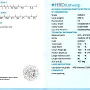 Diamant natural 0,88 ct., D, LC, HRD Antwerp