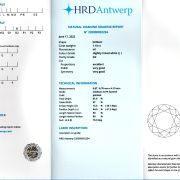 Diamant natural 1,10 ct., J, SI2, certificare HRD Antwerp