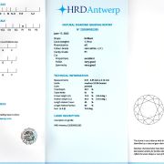 Diamant natural 1,19 ct., F, P1, certificare HRD Antwerp